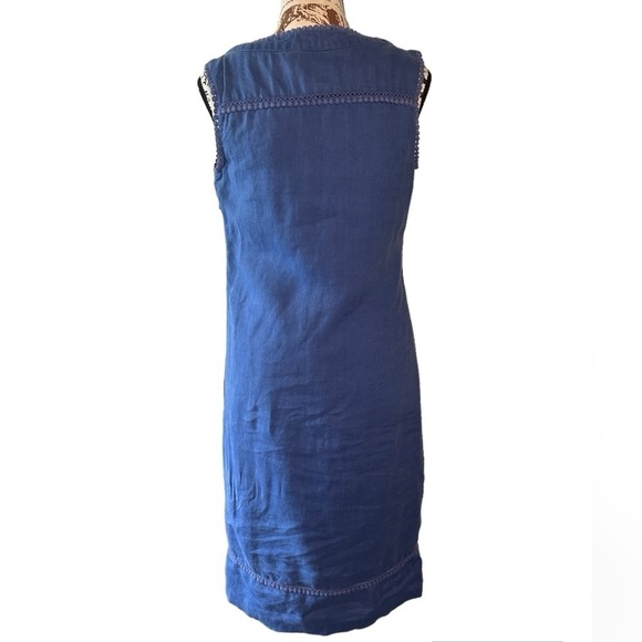 Boden 100% linen sleeveless blue dress in a size 4L - Picture 3 of 12